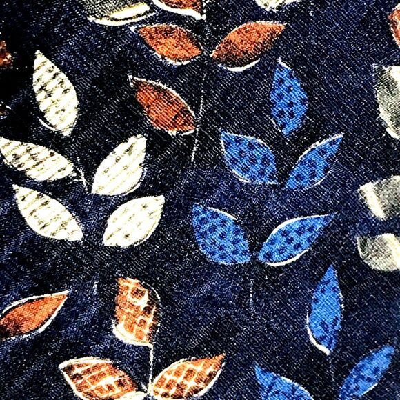 Ermenegildo Zegna Italy Madras Tie Italian Silk Leaf Tree Blue Luxury Money Y2K - Picture 5 of 12